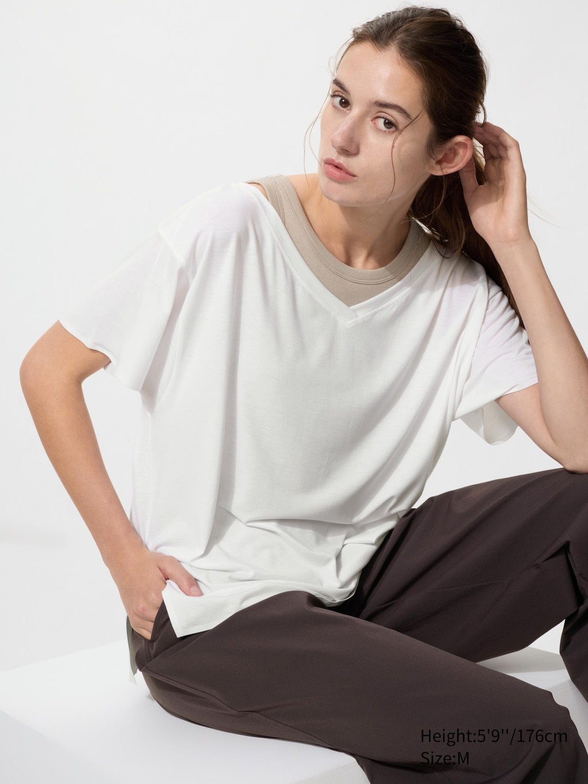 AIRism Relaxed V-Neck T-Shirt | 2 Way